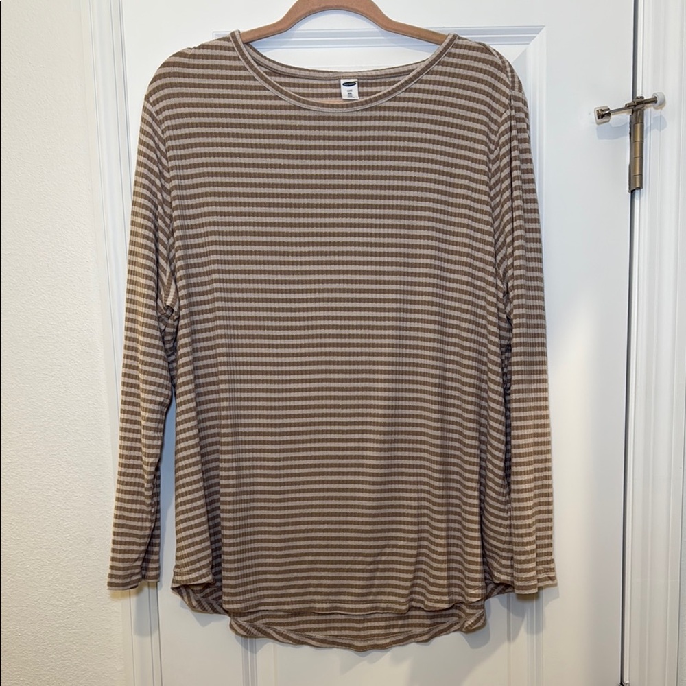 Cream and Beige Long Sleeve Tee